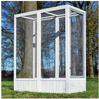Zooprinz Vogelhaus Vogelvoliere Luise mit oder ohne Auslauf, Bitumenplatten, Beliebig erweiterbar, wetterfestes Kiefernholz
