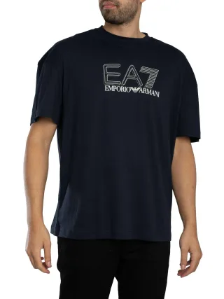 EA7 Echo Grafik-T-Shirt, Blau