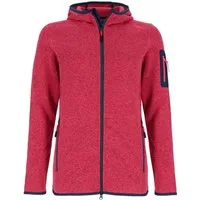 Blue Wave Strickfleecejacke Damen Fleecejacke Lotte Kapuze - Jacke Fleece Strick- & Melange-Optik Reißverschluss, Elastikabschluss an Arm & Bund, Reißverschluss-Taschen