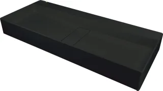 Neuesbad Serie 660 Waschbecken 800x400mm, Schwarz, mit ROSETTE NB1DECQBNU8S1