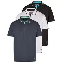 riverso Poloshirt Herren Polohemd RIVLeano 3er-Set Regular Fit (Vorteilspack, 3-tlg) Basic Sommer Shirt aus 100% Baumwolle