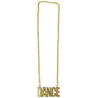 Das Kostümland Kostüm Goldene Disco Halskette DANCE