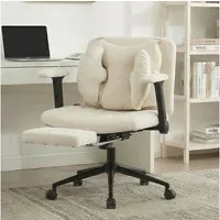 CANMOV Bürostuhl Bequemer Schreibtischstuhl mit Massage Kissen, ergonomischer Bürostuhl, mit Massagekissen, Fußstütze, klappbaren Armlehnen, 360° drehbar