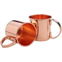 ECHTWERK Glas Moscow Mule Kupferbecher 2er Set, 2-tlg., Edelstahl, Cocktail-Set, Cocktailgläser, Geschenkset, 450 ml