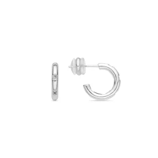 Luxenter Ohrringe mit 14,5 mm Durchmesser, silberfarben und mit Zirkonia – Sisah