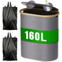 skelo Flaschenkorb Pfandflaschen Sammelbehälter, 160L Pfandflaschen Aufbewahrung, 160 l, Flaschensammler Integrierter Tragetasche Fasst 80-90 Leere Flaschen