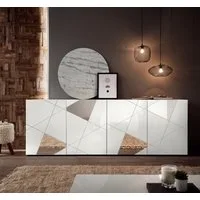 Home affaire Sideboard Vittoria, Breite 241 cm, 4 Türen, Fronten mit Siebdruck und Spiegelfront