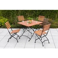 MERXX Garten-Essgruppe Schloßgarten, (5-tlg), 4 Klappsessel, Tisch