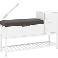 COSTWAY Schuhbank, mit Klappdeckel & Sitzkissen Schuhregal 100x30x68cm