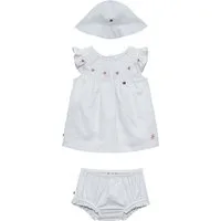 Tommy Hilfiger Neugeborenen-Geschenkset (Set, 3-tlg., 3) zauberhaftes Set mit Hut, Kleid und Höschen, aus Baumwollmischung