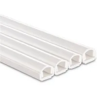 Hama Kabelkanal Kabelkanal, 4 Stück, 100 x 2,1 x 1 cm, PVC, Weiß, selbstklebend, halbrund, individuell anpassbar, universell, langwierig