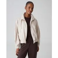 OPUS Jackenblazer Urbaner Blouson Urbaner Blouson Loose Fit Weite Passform, Tunnelzug im Saum, Ballonärmel
