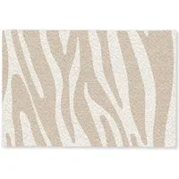 MuchoWow Fußmatte Zebramuster - Beige - Weiß - Tiermuster, Rechteckig, innen Schmutzfangmatte, Tür, Schmutzfänger Flur, Teppich 60x40 cm