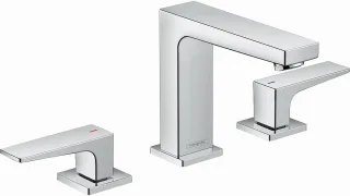 Hansgrohe 3-Loch Waschtischarmatur 110 Metropol chrom mit Push-Open Ablaufgarnitur, 32514000 , 32514 32514000