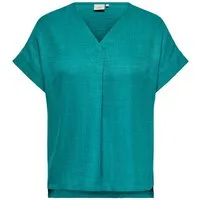 ONLY CARMAKOMA Kurzarmbluse CARBAY S/S V-NECK TOP WVN Kunstfaser, regular fit