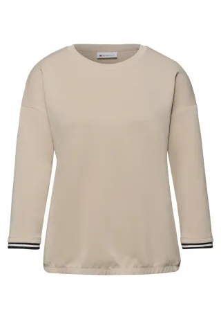Street One - Silk-Look Shirt mit Details cotton beige - Gr. - 38
