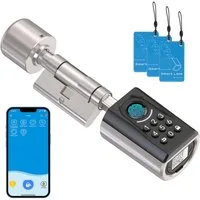 WE.LOCK Schließzylinder WELOCK Türschloss Fingerabdruck ToucA51 für 30-70 mm Türen, (Packung, Smartes türschloss x1, RFID-Karte x3, Anleitung x1, Zubehörbox x1), Fingerabdruck, Passwort, RFID-Karte, APP, Ersatz-USB, Fernentriegelung