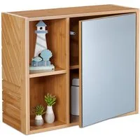 relaxdays Badezimmerspiegelschrank Spiegelschrank mit Regalfächern