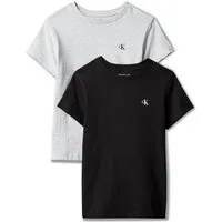 Calvin Klein Jeans T-Shirt (Packung, 2-tlg) Rundhalsausschnitt, reine Baumwolle, Logodruck