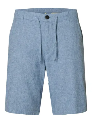 SELECTED MEN - SLMREGULAR-BRODY LINEN BLD SHORTS NOOS Cashmere Blue - Gr. - M