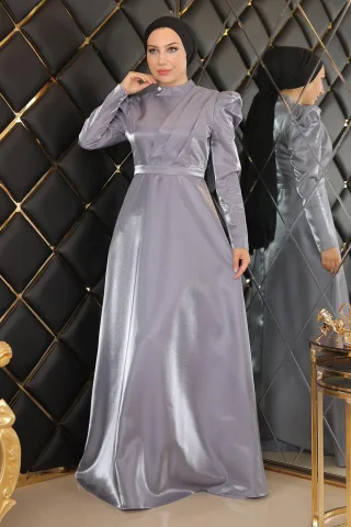 Drapiert Chest Abendkleid Grau