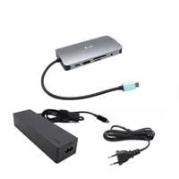 USB-C Metal Nano 4K Docking Station, Dockingstation grau, HDMI, VGA, LAN, Power Delivery, mit Ladegerät