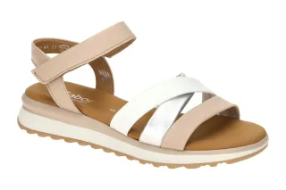 Gabor Damen Sandalette 82.844.20 in new rose/silber/wei? - Echtleder, Keilabsatz