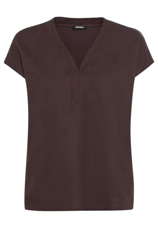 Olsen - T-Shirt Short Sleeves dark brown - Gr. - 46