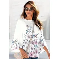 LASCANA Schlupfbluse mit Blumenprint und Trompetenärmeln, Blusenshirt, sommerlich