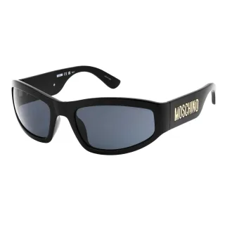 Moschino - Kontrast-Muster-Sonnenbrille für Damen, Logo (Schwarz)
