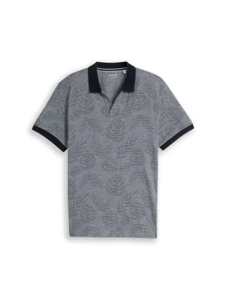 Tom Tailor - Jacquard Poloshirt mit Muster navy leaf jacquard design - Gr. - XXXL