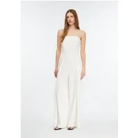 comma Jumpsuit Overall Festlicher Jumpsuit mit drapierter Corsage