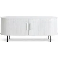 Liadomo Lowboard Uriel, TV-Möbel, TV-Board, TV-Unterschrank, 120 oder 180 cm Breite, Schiebetüren, Lamellen, schwarz, weiß, Natur, braun