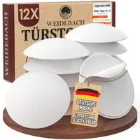 WEIDEBACH Wandtürstopper 12x dezente Türstopper Wand, weiße Türpuffer, 40x8 mm selbstklebend (12 St)