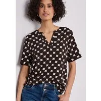 STREET ONE Kurzarmbluse mit allover Punkteprint