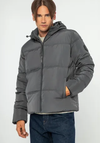 Wittchen Herren-Steppjacke mit Monogramm, Graphit-Polyester