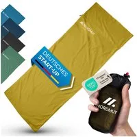 Nordmut Innenschlafsack NORDMUT® Hüttenschlafsack Ultraleicht aus Baumwolle, YKK-Zipper, Durchgängiger Reißverschluss, Kissenfach