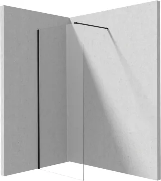 Neuesbad WALK-IN Dusche Wand, Schwarz 110 CM NB1DEKTJN31P1