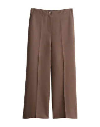 someday - Culotte - Celino cropped linen braun - Gr. - 34