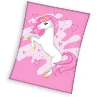 Wohndecke Einhorn Pink Heart Fleece Decke 150x200cm, einhorn, Geschenkidee für Mädchen und Jungen