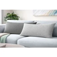 Amilian Kissenbezüge 40x80 cm 2er Set Cord-Optik Hotelverschluss - Zierkissenhülle Sofa, weich, pflegeleicht, formstabil