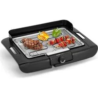 CLATRONIC Kontaktgrill BQ 3841, 2000 W Elektro Tischgrill mit Gitteroberfläche