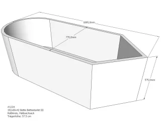 Neuesbad Wannenträger für Bette Starlet 3 192x80 oval SW12489
