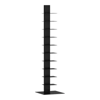 [en.casa] Bücherregal, Schwarz, Metall, 39x150x39 cm, Wohnzimmer, Regale, Bücherregale