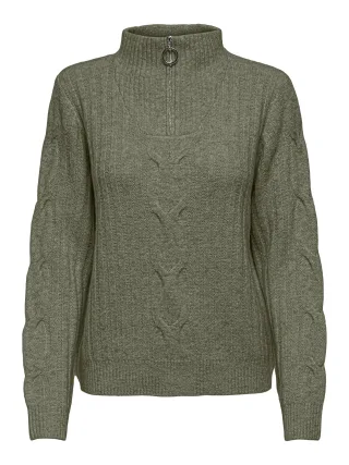 JDY - JDYANDREA L/S ZIP CABLE PULLOVE KNT NOOS Kalamata - Gr. - S