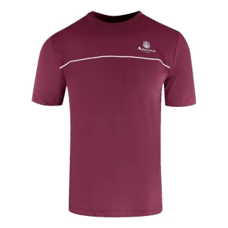 Aquascutum Herren T-Shirt mit Piping-Detail (Rot)