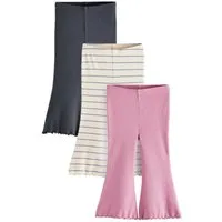 Next Leggings Gerippte Leggings mit Schlag, 3er-Pack (3-tlg)