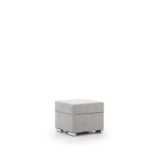 Polsterhocker mit Stauraum CANTON in Stoff Camelia Hellgrau