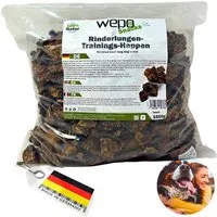 WEPO Rinderlungen - Hunde Leckerlis - Rinderlungen-Trainings-Happen Rinderlunge, BARF für: Hunde, 100% Rindfleisch, luftgetrocknet!