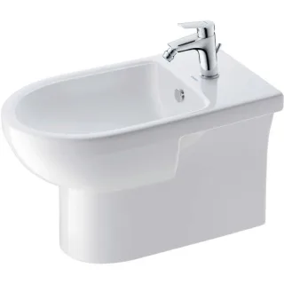 Duravit No. 1 Stand-Bidet 2297100000 37x65cm, mit Hahnloch, Überlauf, Hahnlochbank, weiß